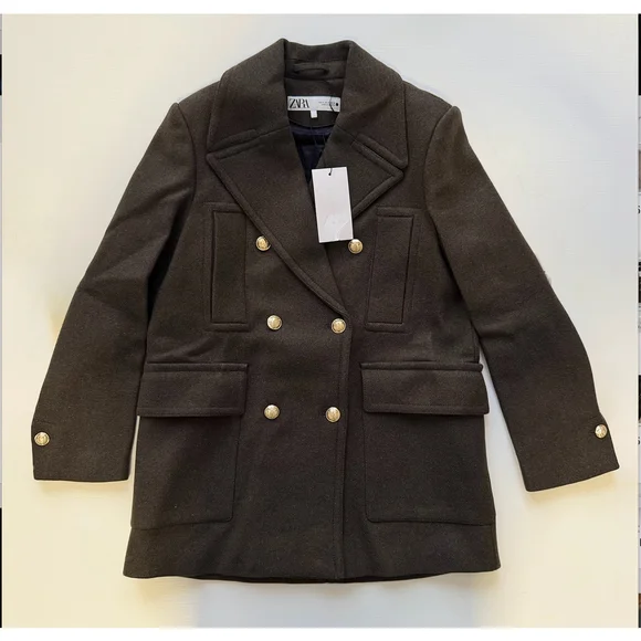 Zara Wool Blend Coat Size S - Picture 5 of 8